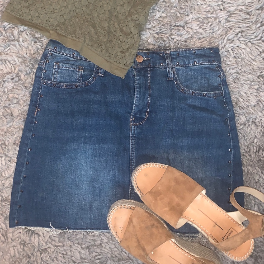Wild Fable Denim Mini Skirt with Studs